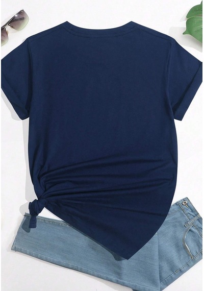 Flood Of Style Unisex Sevimli Kedi Tasarım T-shirt Lacivert