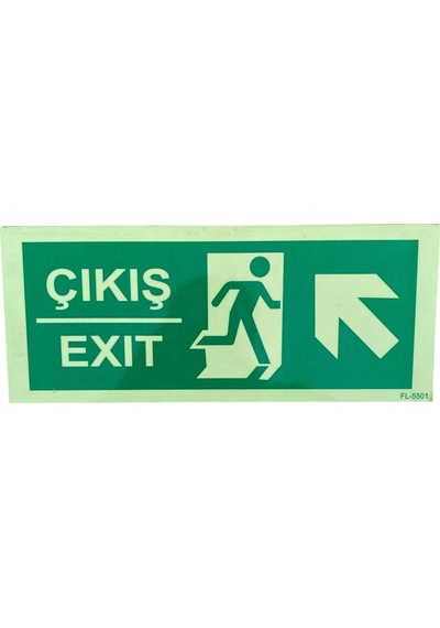 Çıkış Exıt Yön Levhası Yukarı Sol