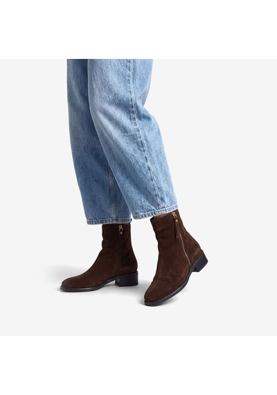 Cacao Dark Brown Bot Kadın 98c6 Frau Waxy Ankle Boot Acı Kahverengi