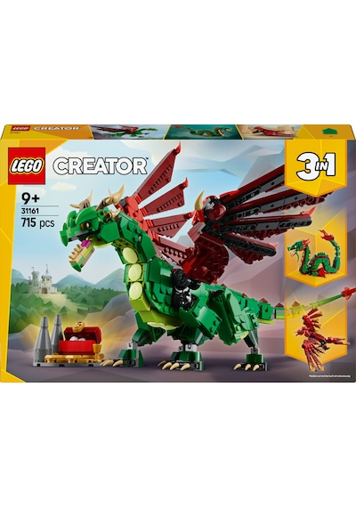 LEGO® Creator 3’ü 1 Arada Orta Çağ Ejderhası 31161 - 9 Yaş ve Üzeri Çocuklar için Yaratıcı Oyuncak Yapım Seti (715 Parça)