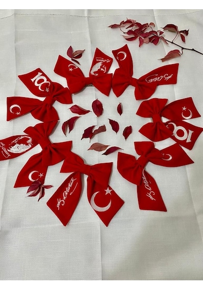 100 Yıl Ay Yıldız Nakış İşlemeli Toka Kırmızı