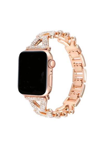 Newface Apple Watch 38mm Node Taşlı Kordon - Siyah Diğer