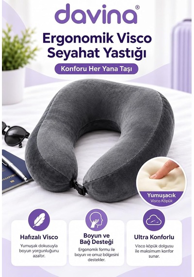 Lexroo Ergotrip Visco Seyahat Yastığı