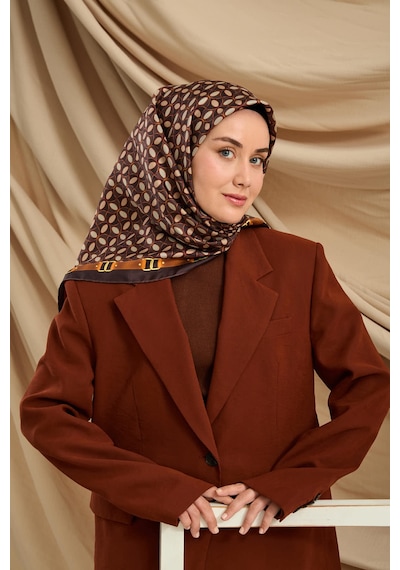 Silk Home Twill İpek Eşarp 11481-31 Acı Kahve, Taba, Vizon, Gri