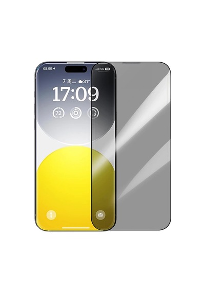 Baseus Crystalline İphone 15 Privacy Hayalet Full Koruma Cam Ekran Koruyucu- 5775 Mh-hs9387-7334