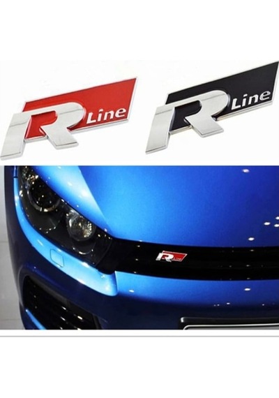 Volksvagen R Line Metal Ön Panjur Logo Arma Sticker
