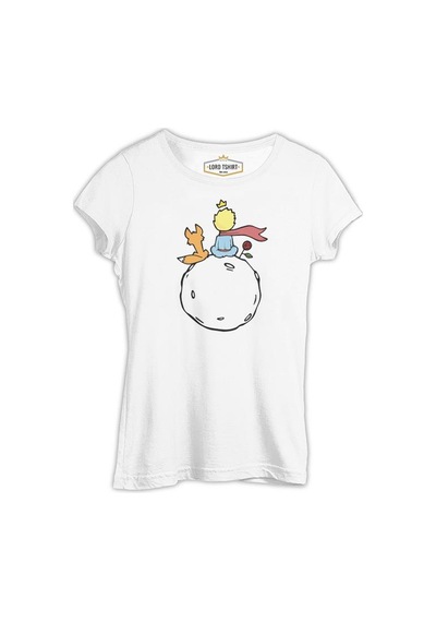 Küçük Prens - Gül Ve Tilki Beyaz Kadın Tshirt 001