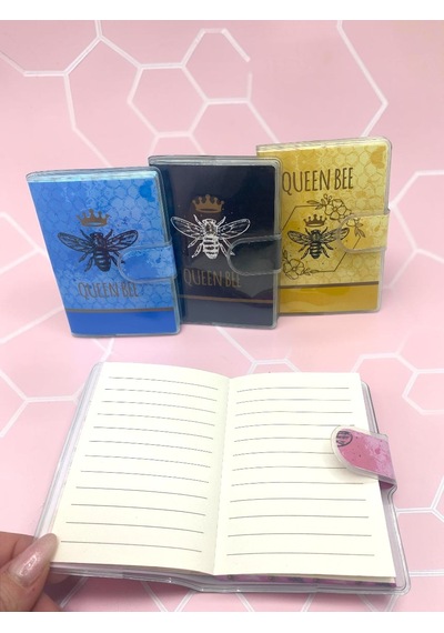 Queen Bee A7 Not Defteri , Çıt Çıtlı Cep Defteri - Pembe