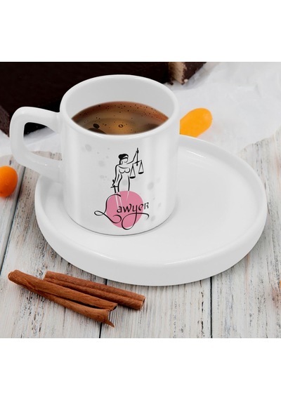 Bk Gift Kişiye Özel Sunum Tabaklı Avukat Tasarımlı Kahve Fincanı-10, Sevgiliye Hediye, Arkadaşa Hediye, Avukata Hediye Kobitmeyen137774 Bk Gift
