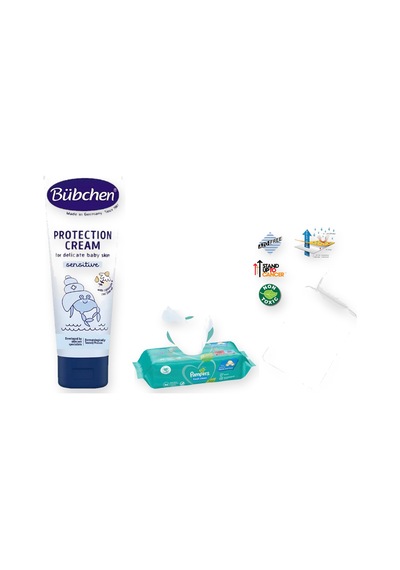 Alt Değiştirme Seti 3 Parça: Sema Baby Alt Açma Minderi + Prima Islak Mendil + Bübchen Pişik Kremi