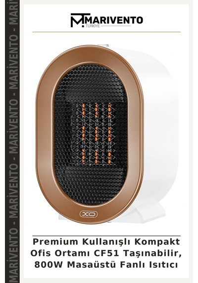 Premium Kullanışlı Kompakt Ofis Ortamı Cf51 Taşınabilir, 800w Masaüstü Fanlı Isıtıcı