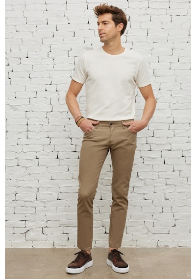 AC&Co / Altınyıldız Classics Erkek Bej Slim Fit Dar Kesim 5 Cep Armürlü Esnek Pantolon Bej AC&Co / Altınyıldız Classics Erkek Bej Slim Fit Dar Kesim 5 Cep Armürlü Esnek Pantolon Bej