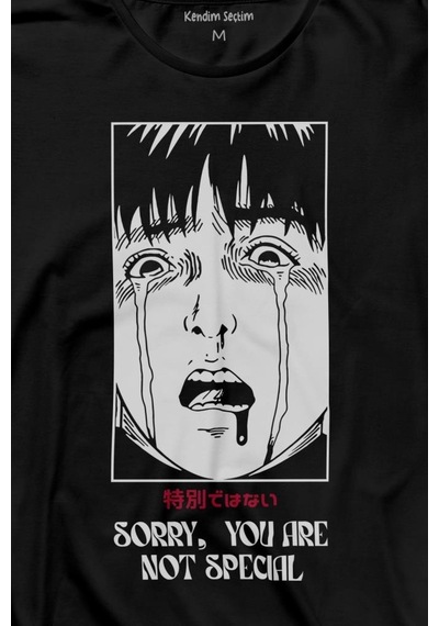Sorry You Are Not Special Japanese Urban Sokak Özel Değilsin Uzun Kollu Tişört Baskılı T-shirt 001