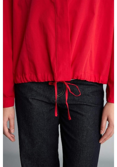 Defacto %100 Pamuk Regular Fıt Poplin Uzun Kollu Kırmızı Tunik H0675ax26sprd282 Kırmızı-rd282