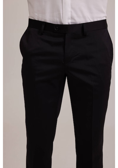 Ysf Erkek Siyah Slim Fit Kırlangıç Yaka Damatlık