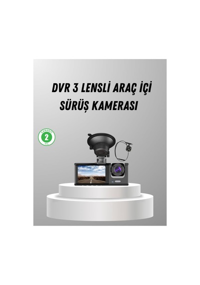 Üç Kameralı Araç Dvr Full Hd Gece Görüşlü Ve 2 İnç Ips Ekranlı - Hs08378559-7337