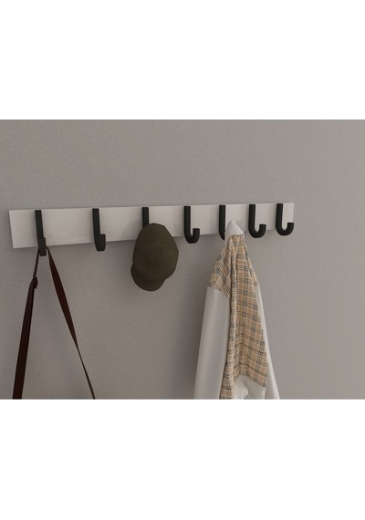 Hepsi3boyutlu Modern Duvar & Kapı Baston Askılık - 7 Adet Siyah J Askılık - Model No : 6 Siyah