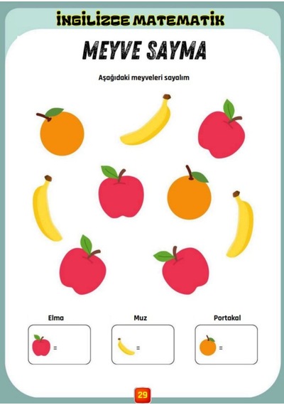 Okul Öncesi Ve Birinci Sınıflar İngilizce Matematik Yaz-sil