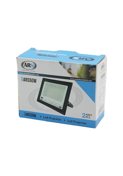 Ars Kod-343045 Model-ars50w Led Projektör 15x11.5cm 2 Adet 50.000 Saat Ömür Aydınlatma Açısı: 120 Diğer