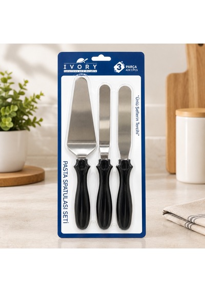 3 Parça Pasta Spatulası Krem
