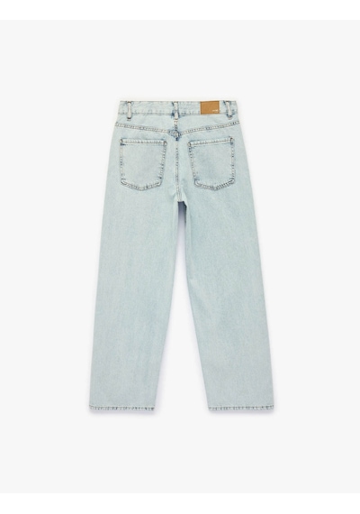 Koton Straight Taşlı Mavi Kadın Jean Pantolon 6sal40024md Mavi