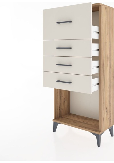 Hyperion Dolap 4 Çekmeceli 60x44x134 Çam-aytaşı Çam