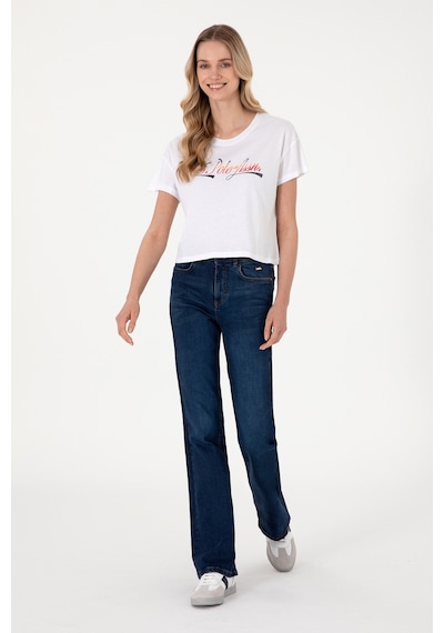 U.S. Polo Assn. Kadın Beyaz Bisiklet Yaka Tişört 50299735-VR013