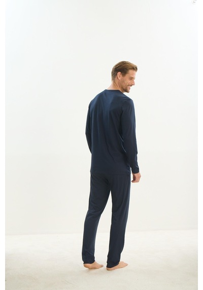 Sevim Erkek Uzun Kol Lacivert Pijama Takım C6t3n5o9 001