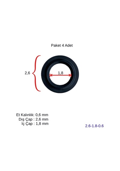 Plakalı Eşanjör Oring Conta Seti 4 Ad. 26 18 0,6