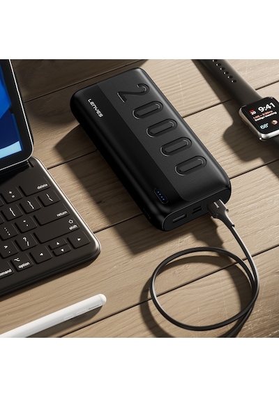Lenyes PX235P 10 W 20000 mAh Led Işık Göstergeli Taşınabilir Powerbank Siyah