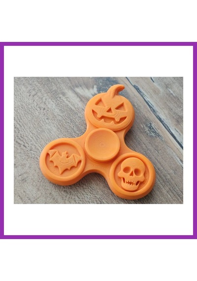 Bezos 3d Baskı Balkabağı Yarasa Ve Kurukafa Figürlü Fidget Spinner Turuncu Bty