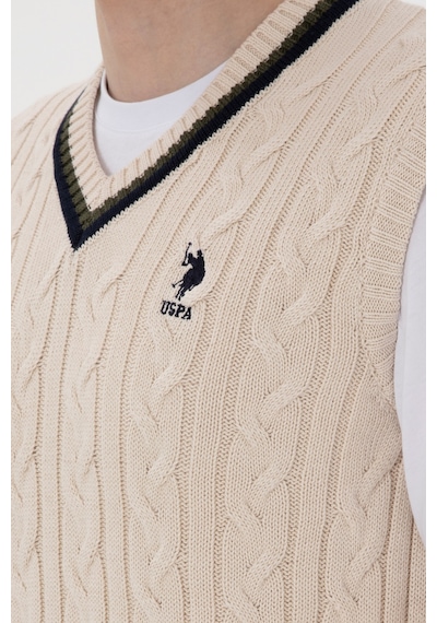 U.s. Polo Assn. Erkek Krem Süveter 50295889-vr071 Krem