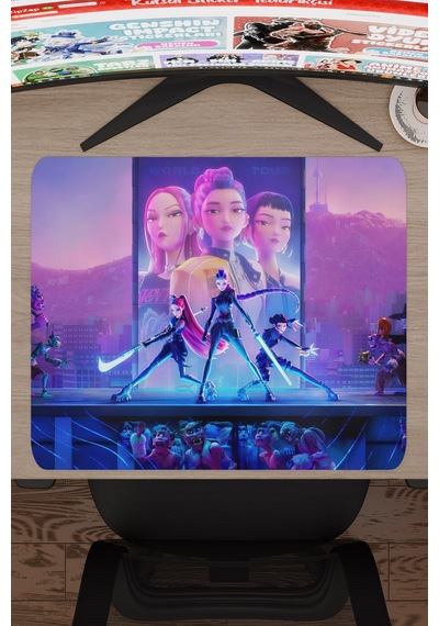 Kpop Demon Hunters Kaymaz Dikişli Kauçuk Oyuncu Mousepad V1 - 48x40 Xl Gaming Mouse Pad Fare Altlığı