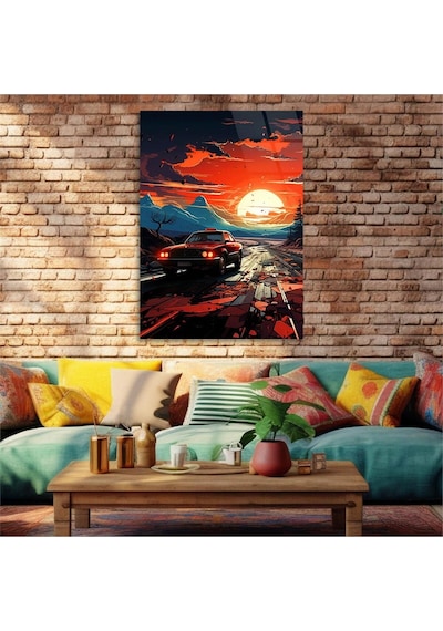 Gerçek Cama Baskı Sanat Temalı Tekli Cam Tablo 568 S530