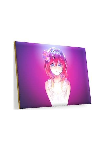 Cakasepetim Kızıl Saçlı Masum Anime Kız Mor Arka Plan Ahşap Mdf Tablo