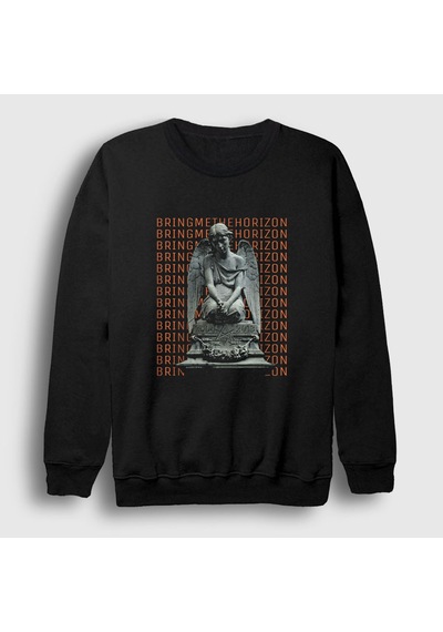 Presmono Unisex Angels Bring Me The Horizon Sweatshirt Siyah