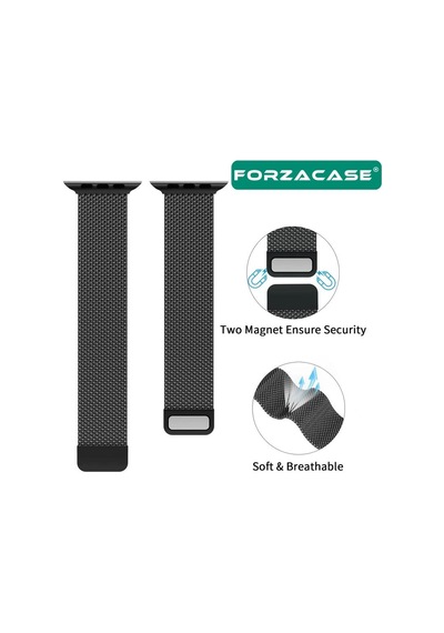 Forzacase Apple Uyumlu  Watch 11 42mm İle Metal Mıknatıslı Kordon Kayış - Fc158