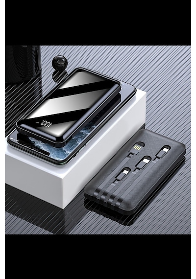 10.000 Mah Dijital Göstergeli Çoklu Kablolu Powerbank