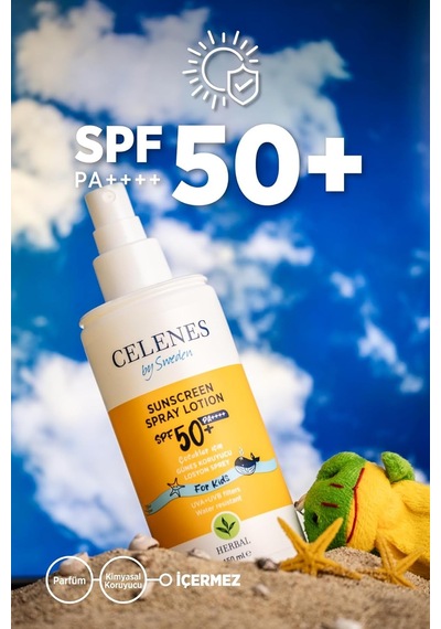 Celenes Herbal Spf 50+ Çocuk Güneş Koruyucu Losyon Sprey 150 Ml