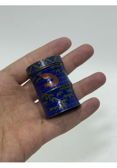 Antika Cloisonne Minyatür Kutu 4,9x3,5cm 132