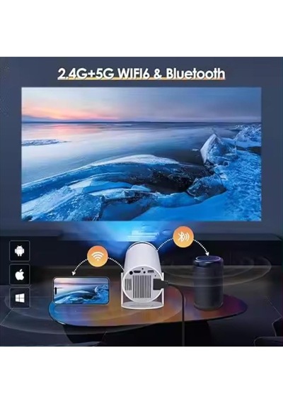 Hd 4k Destekli Projeksiyon Cihazı Android Ekran Yansıtma 130 İnç Spotlight 1080p Projeksiyon Cihazı