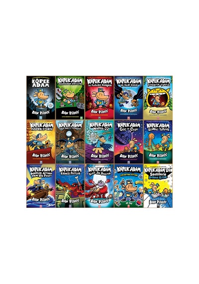 Köpek Adam 1-13. Ciltler + Boyama Ve Çıkartma Kitapları Toplam 15 Kitap Dav Pilkey