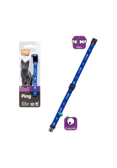 Karlıe - 802 - Kedi Tasması Çıng. - Aconcept - 30cm Mavi