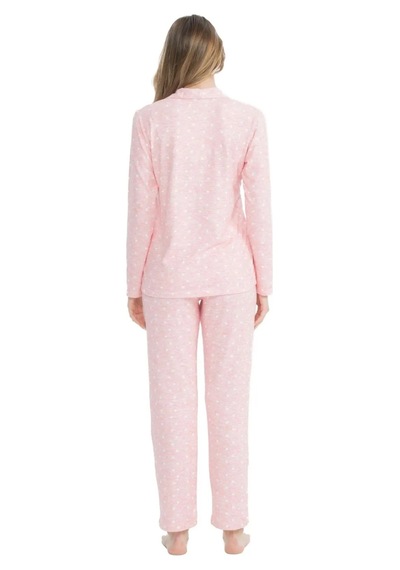 U.s. Polo Assn. Kadın Boydan Patlı Uzun Kollu Pijama Takımı PEMBE
