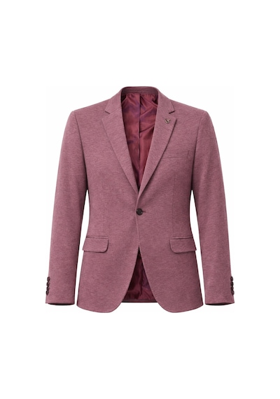 Plus Scorpion Erkek Pamuklu Penye Likralı Tek Düğmeli Çift Yırtmaçlı Blazer Ceket Bordo