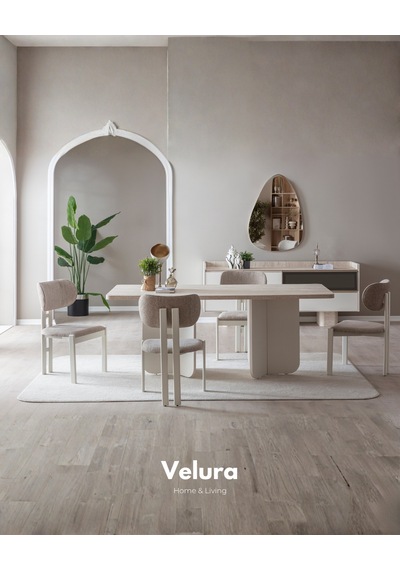 Flora Yemek Masası + 2 Sandalye Beyaz
