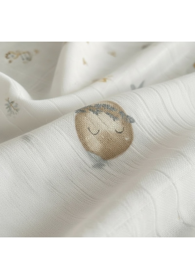 Unisex Yenidoğan Bebek %100 Pamuklu Desenli Çok Amaçlı Müslin Battaniye Renkli