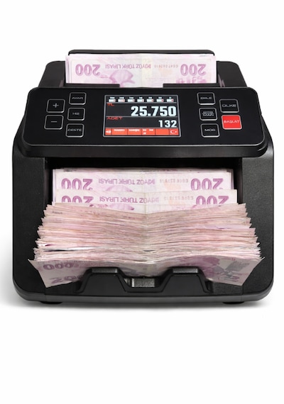 Sesli Karışık Para Sayma Makinesi Mıx 80, Tl Ve Euro Karışık Sayım - Dolar Adet Sayım Müşteri Ekranı