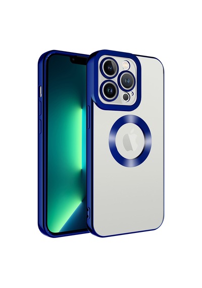 Apple Uyumlu iPhone 11 Pro Uyumlu Kamera Korumalı Logo Gösteren Zore Omega Kılıf-lacivert Lacivert -