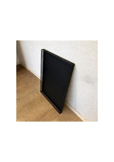 Metal Şömine & Soba Altlığı Siyah Antik Desenli Dekoratif Zemin Koruyucu 90x60 Cm - 821895768